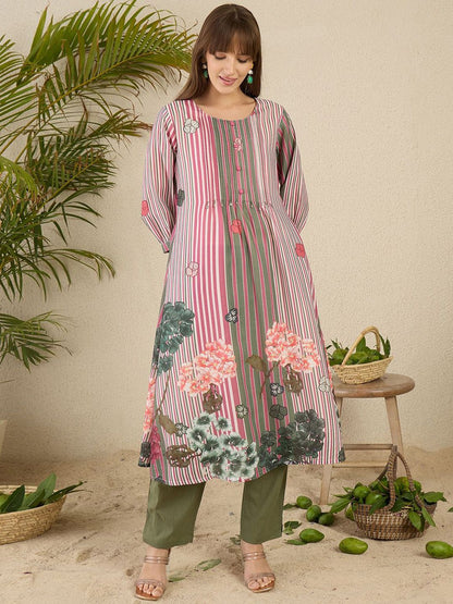 Dhiyona IE Printed Pure Cotton Kurta & Trouser Co-Ords