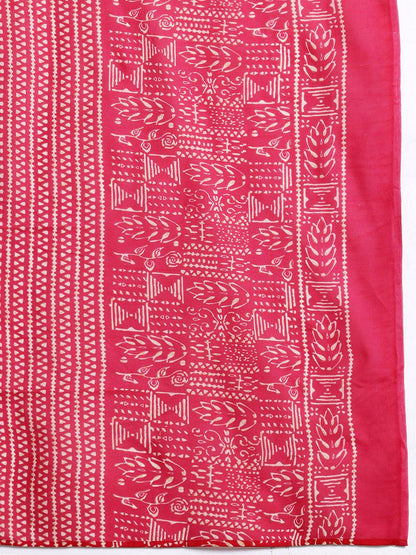 Ethnic Motifs Printed Sequinned Pure Cotton Kurta with Trousers & With Dupatta