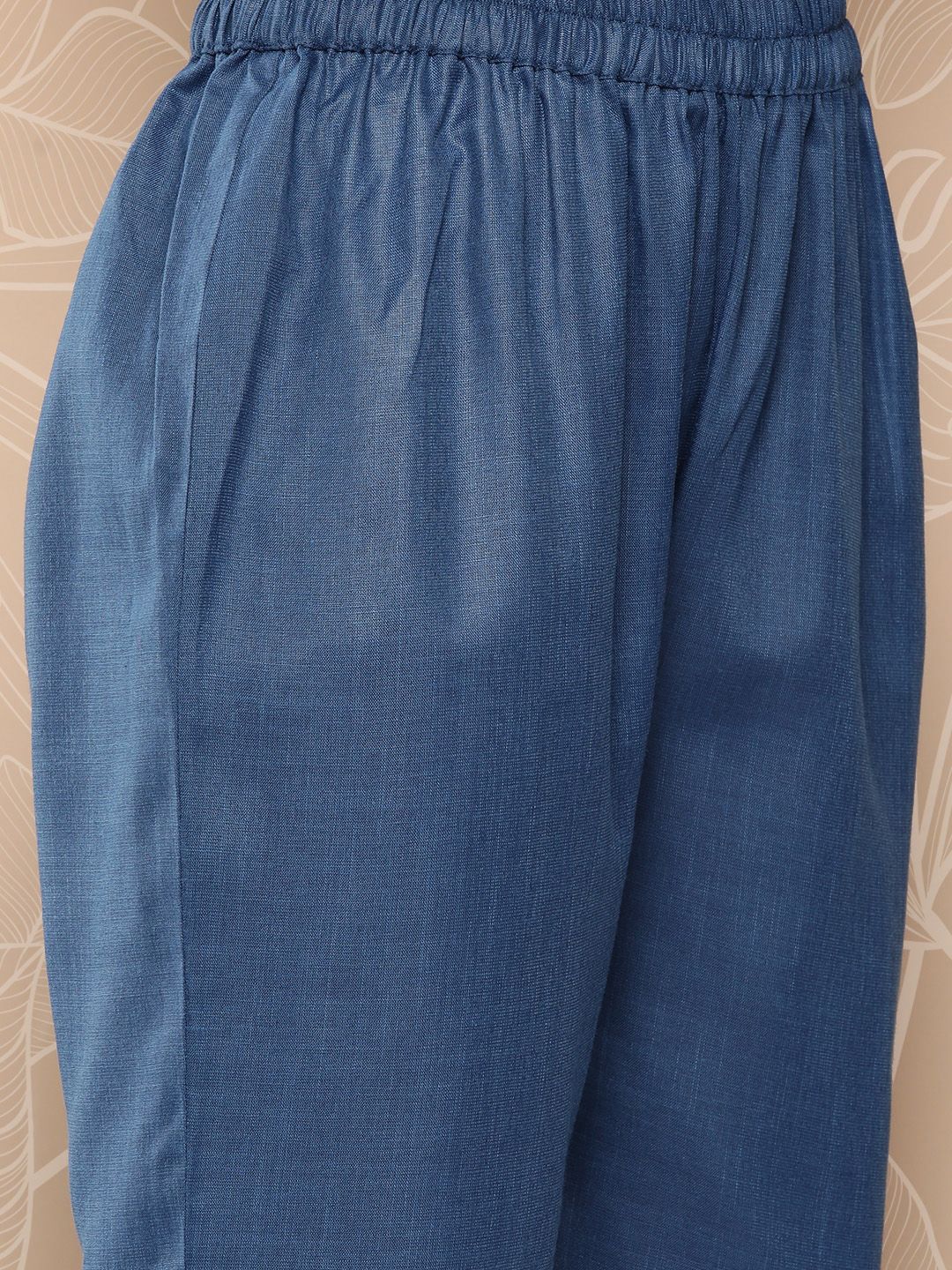 Dhiyona VA Women'sBlue Yoke Embroidered Kurta with Trouser and Dupatta
