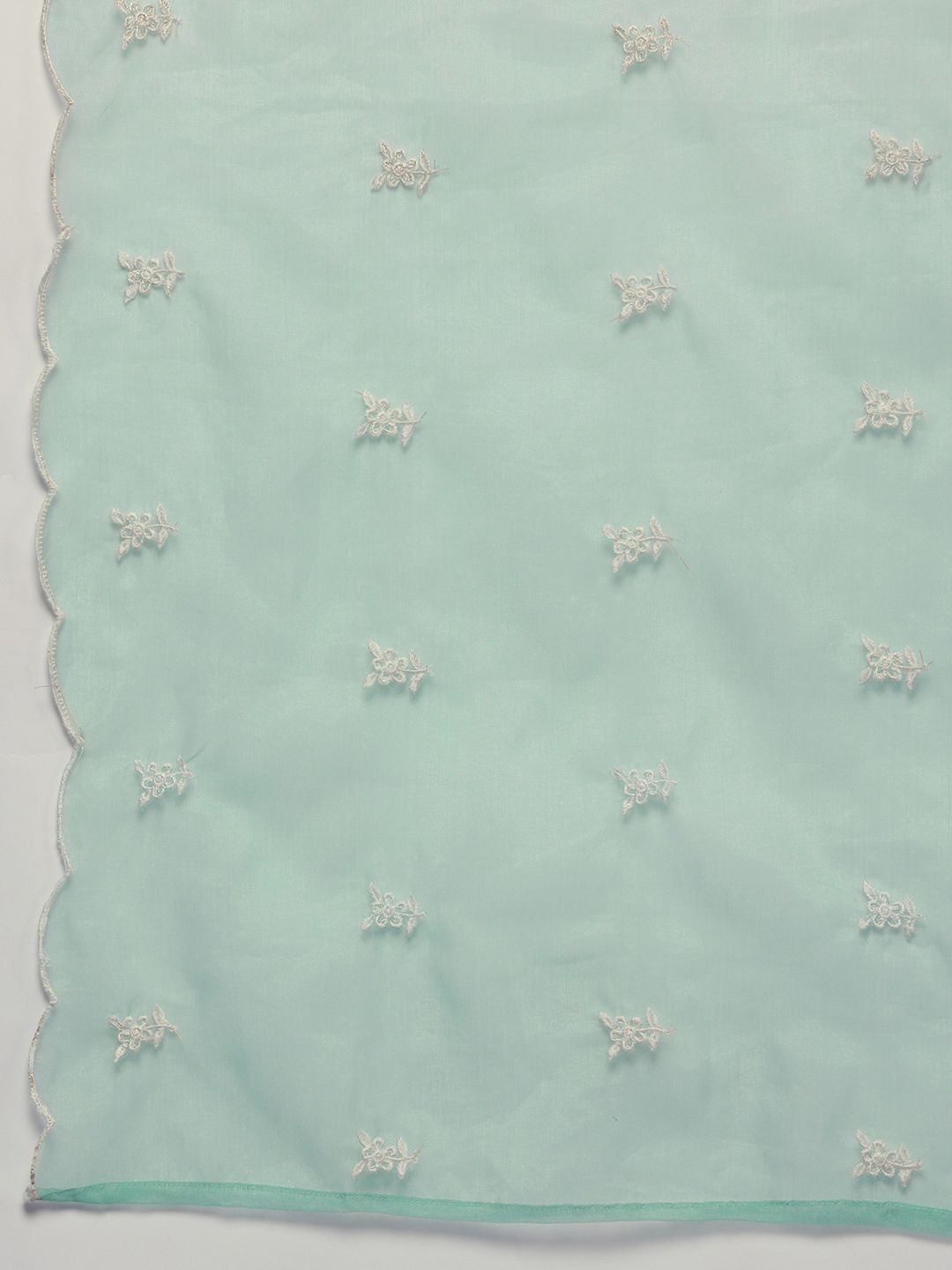 Dhiyona VA Women'sFloral Embroidered Panelled Thread Work Pure Cotton Kurta With Trousers & Dupatta