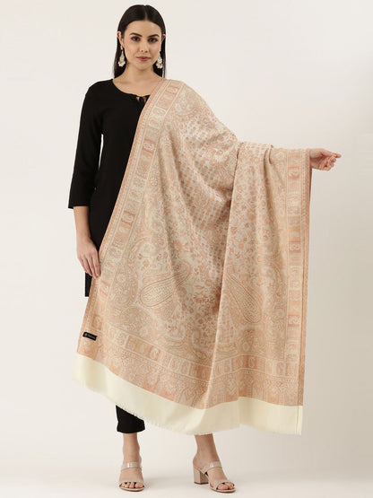 Dhiyona PA Woman Off- White Woven Design Jamawar Shawl