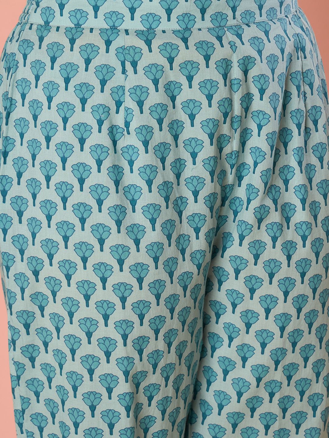 Women Floral Printed Empire Pure Cotton Kurta with Trousers & With Dupatta