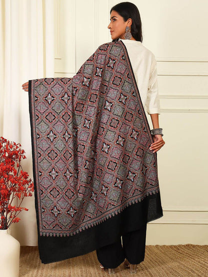 Dhiyona PA Paisley Embroidered Woollen Silk Shawl