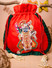 Dhiyona NR Women Red & Green Embroidered Potli Clutch
