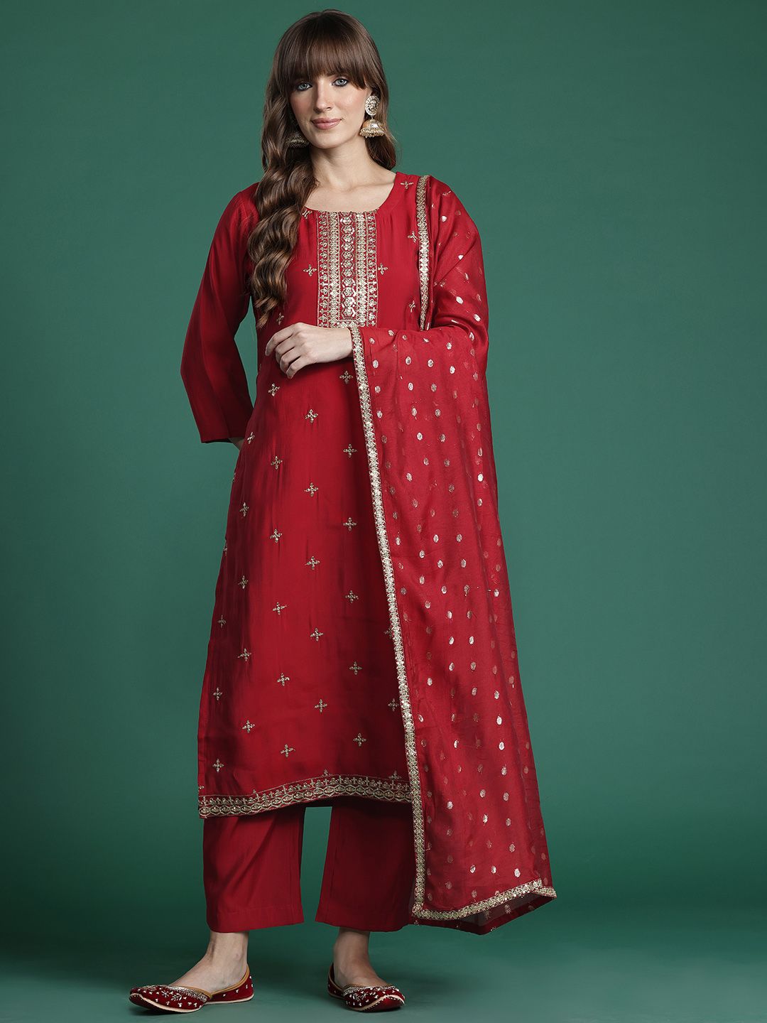 Dhiyona IE Ethnic Motifs Kurta with Trousers & Dupatta