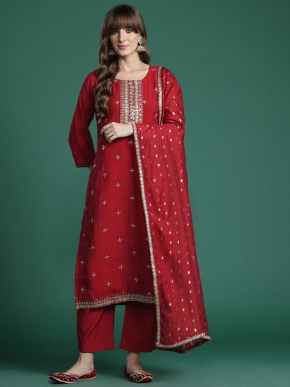 Dhiyona IE Ethnic Motifs Kurta with Trousers & Dupatta