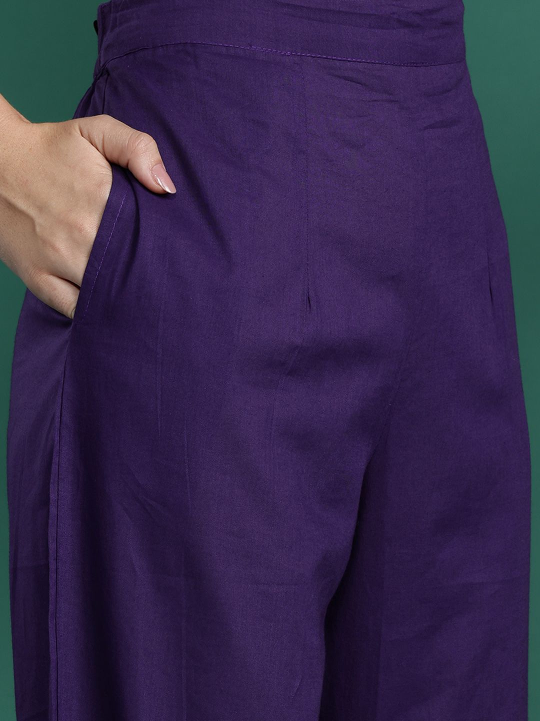 Floral Printed Thread Work Kurta With Trousers & Dupatta