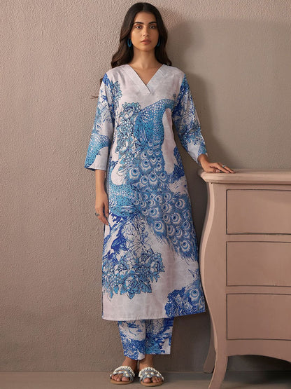 Floral Printed Straight Kurta With Trouser