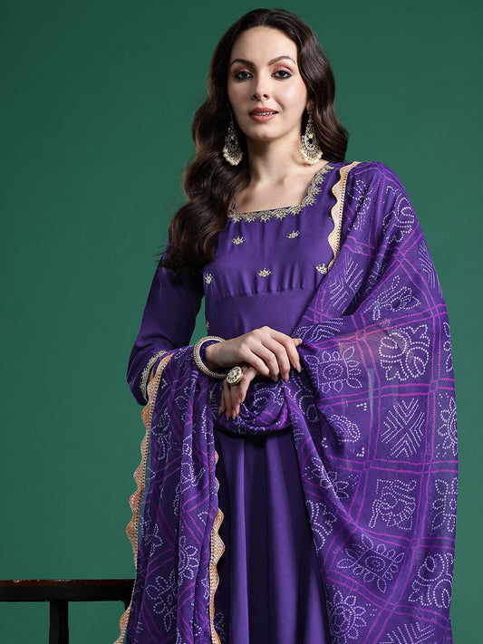 Dhiyona IE Ethnic Motifs Embroidered Regular Kurta with Trousers & Dupatta
