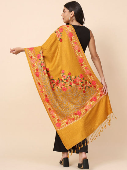 Dhiyona PA Ethnic Motifs Embroidered Shawl