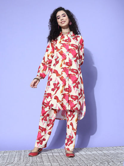 Dhiyona VA Women's Printed Regular Kurta with Trousers