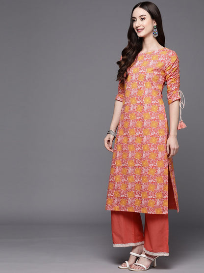 Women Pink Paisley Printed Kurta with Trousers & Dupatta