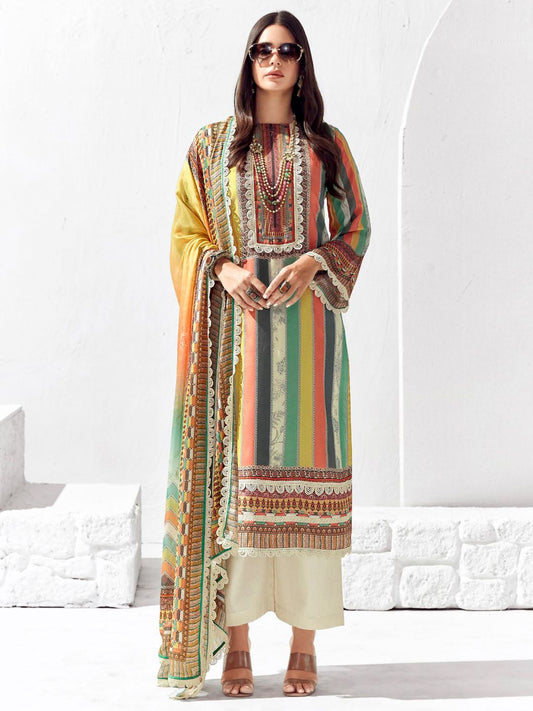 Dhiyona IE Women Printed Regular Kurta Trousers With Dupatta