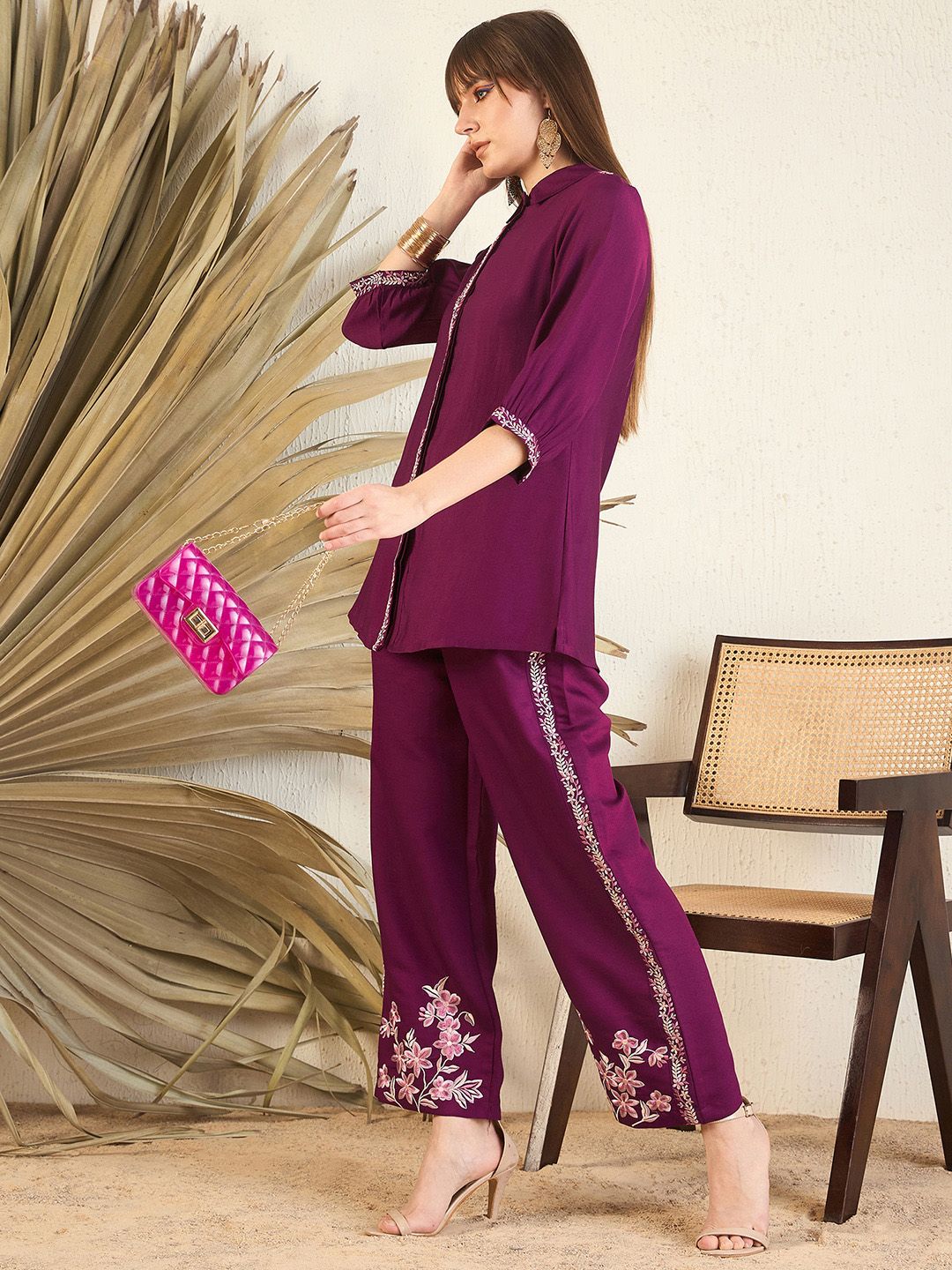 Dhiyona IE Embroidered Shirt & Trousers Co-Ord