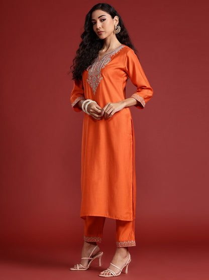 Paisley Yoke Design Zari Liva Kurta With Trousers & Dupatta