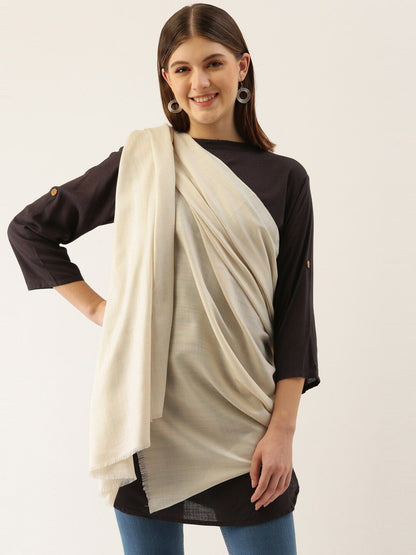 Dhiyona PA Women White Solid Shawl