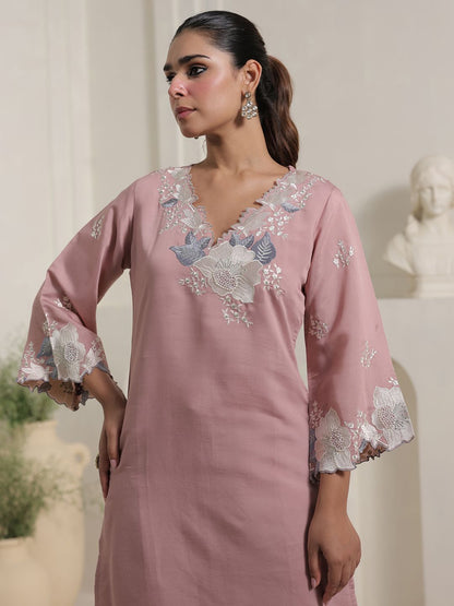Women Floral Embroidered Straight Kurta with Palazzo