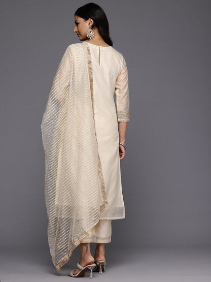 Dhiyona VA Women'sEthnic Motifs Yoke Design Sequinned Kurta With Trousers & Dupatta