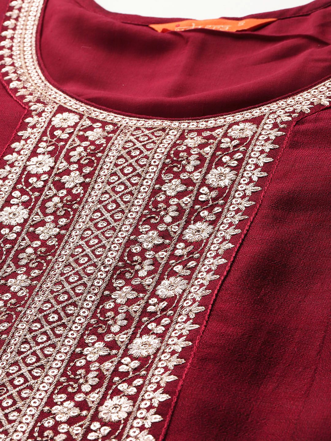Ethnic Motifs Embroidered Sequinned Kurta with Trousers & With Dupatta