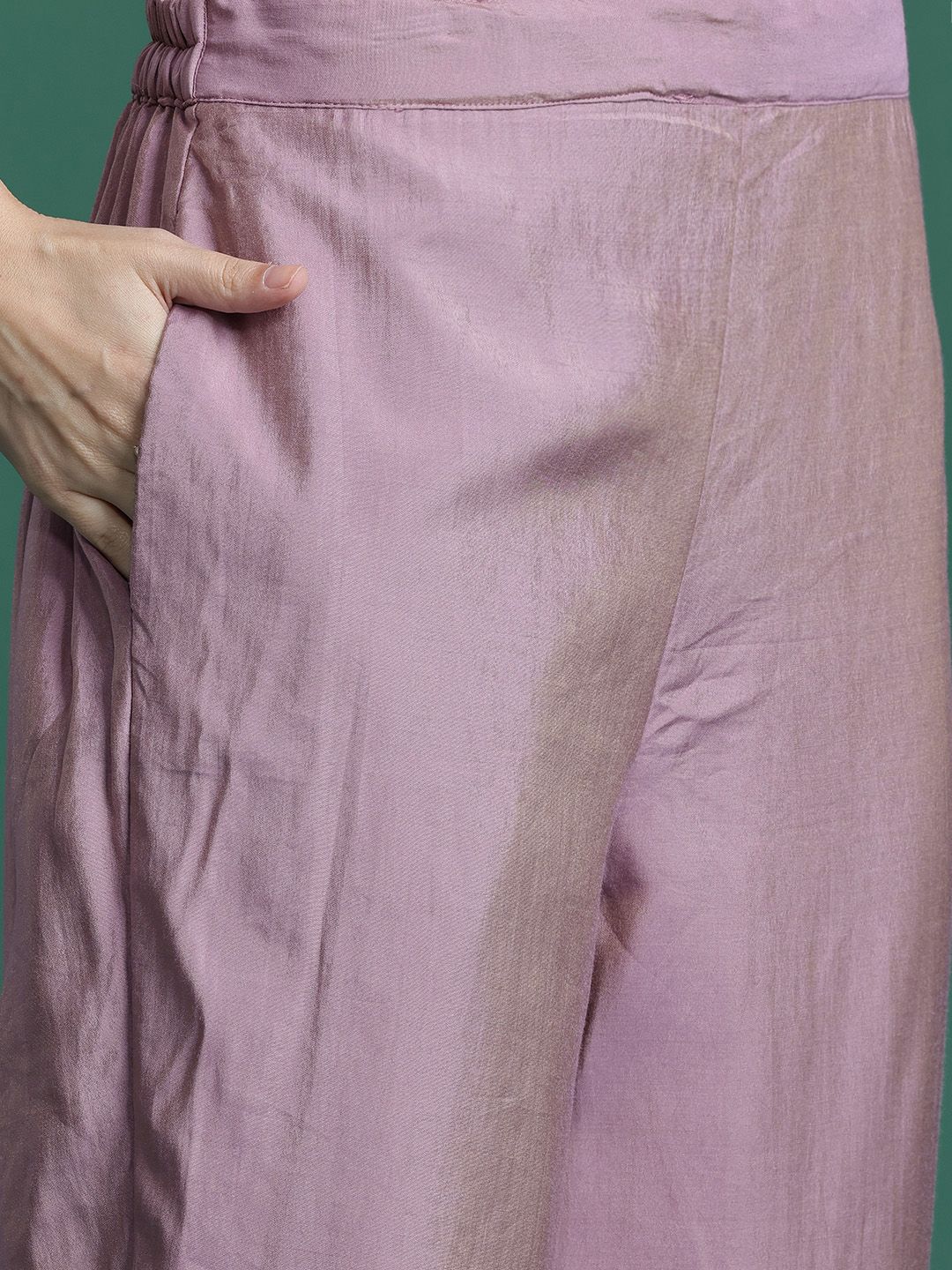 Dhiyona IE Embroidered Gotta Patti Kurta with Trousers & Dupatta
