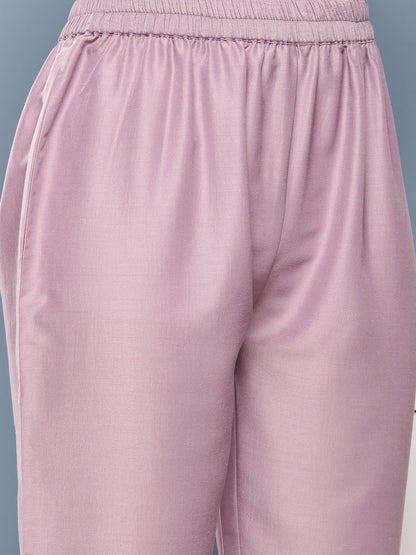 Dhiyona VA Women's Floral Embroidered Sequinned Kurta With Trousers & Dupatta