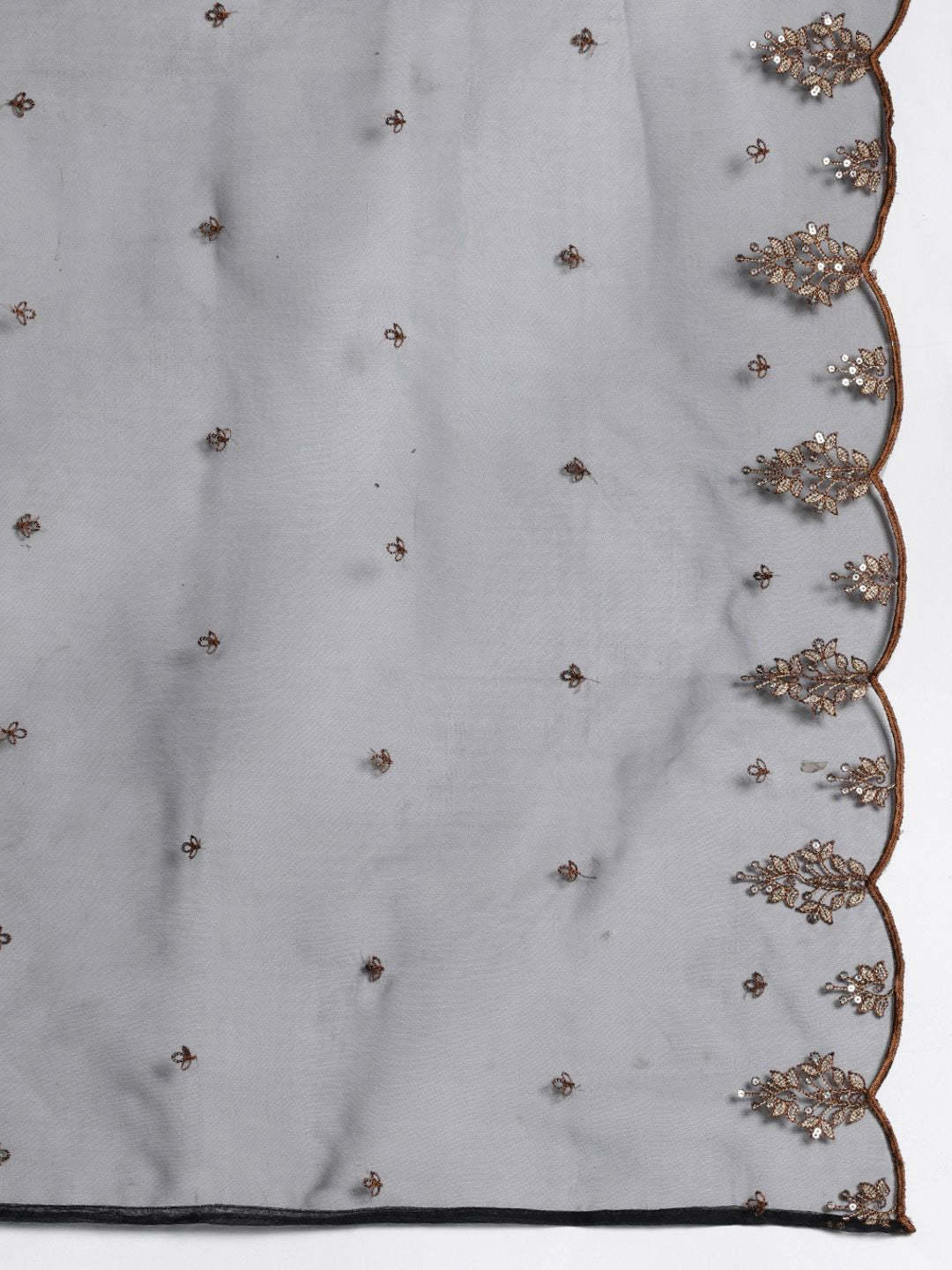 Dhiyona IE Ethnic Motifs Embroidered Zari Liva Kurta with Trousers & With Dupatta