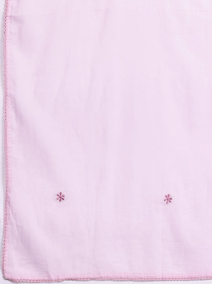 Dhiyona IE Ethnic Motifs Embroidered Pure Cotton Kurta with Trousers & Dupatta