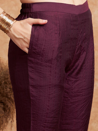 Dhiyona SN Women's Alia Cut Ethnic Motifs Embroidered A-Line Kurta With Trouser