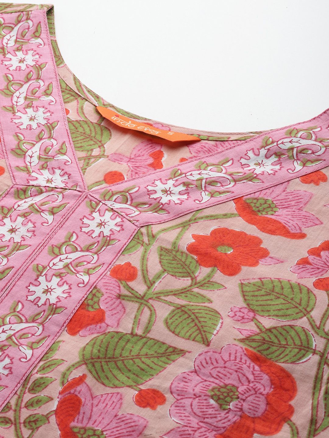 Floral Printed Pure Cotton Kurta with Salwar & With Dupatta