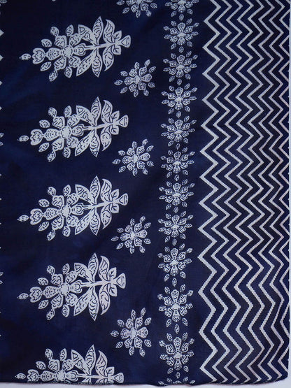 Dhiyona IE Ethnic Motifs Printed Thread Work Straight Kurta With Trousers & Dupatta