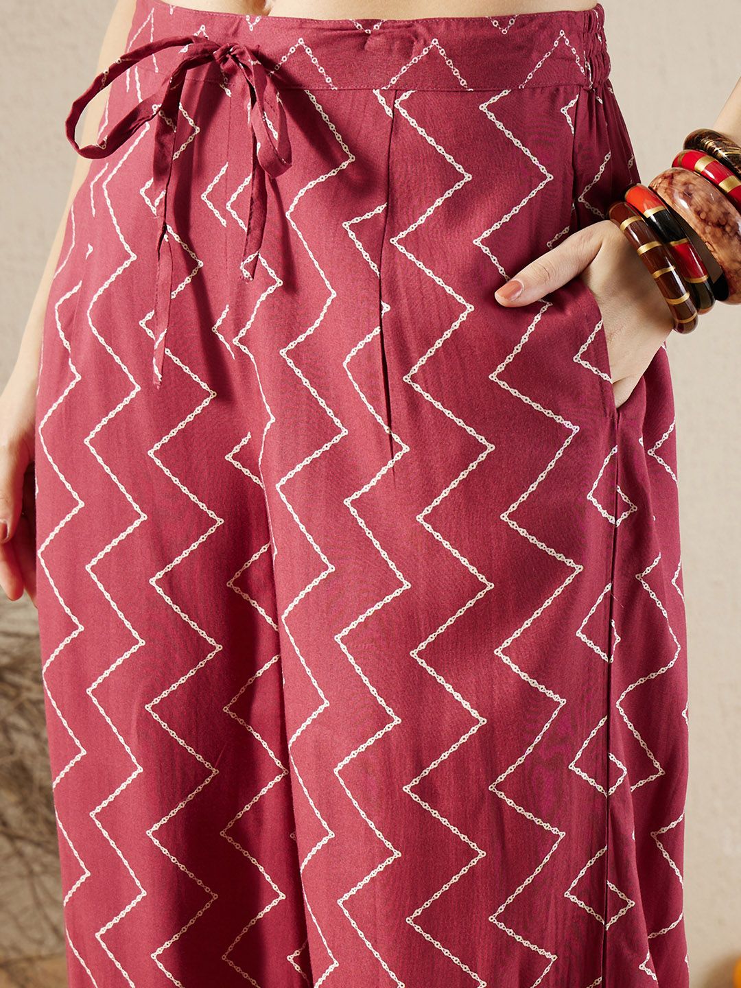 Floral Printed Regular Sequinned Kurta with Salwar