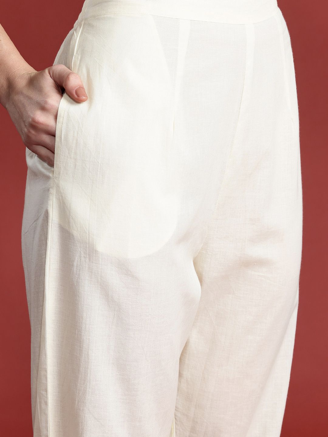 Ethnic Motifs Embroidered Thread Work Pure Cotton Kurta Set