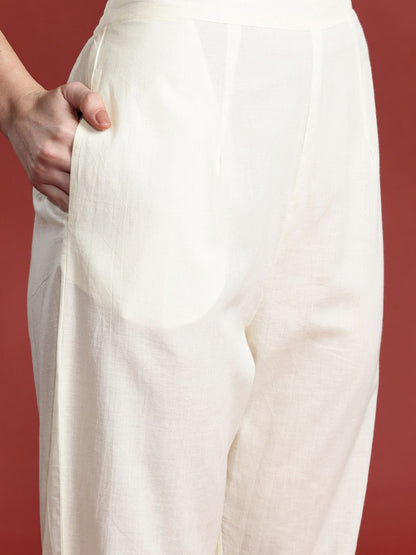 Ethnic Motifs Embroidered Thread Work Pure Cotton Kurta Set