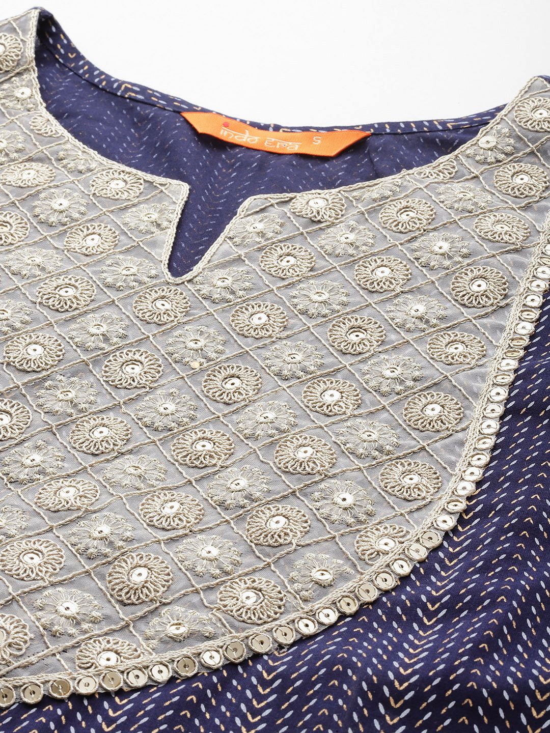 Dhiyona IE Embroidered Sequinned Pure Cotton Kurta