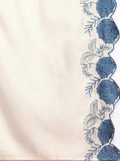 Dhiyona IE Paisley Embroidered Thread Work Pure Cotton Kurta with Trousers & With Dupatta