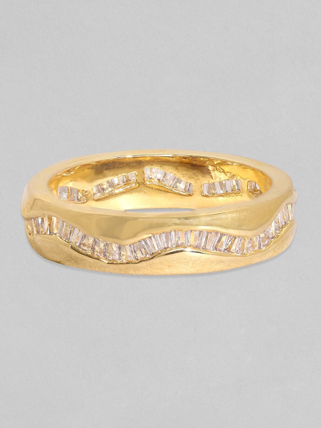 Dhiyona RJ Women's 18K Gold-Plated CZ-Studded Finger Ring
