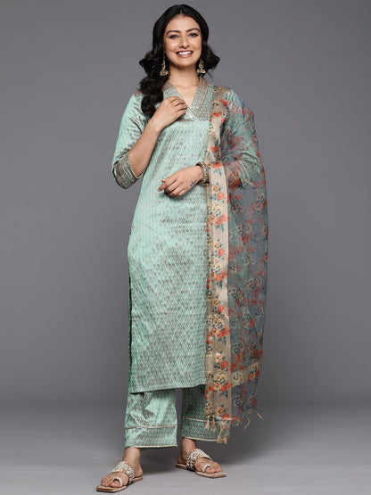 Dhiyona VA Women'sEmbellished Kurta with Trousers & With Dupatta