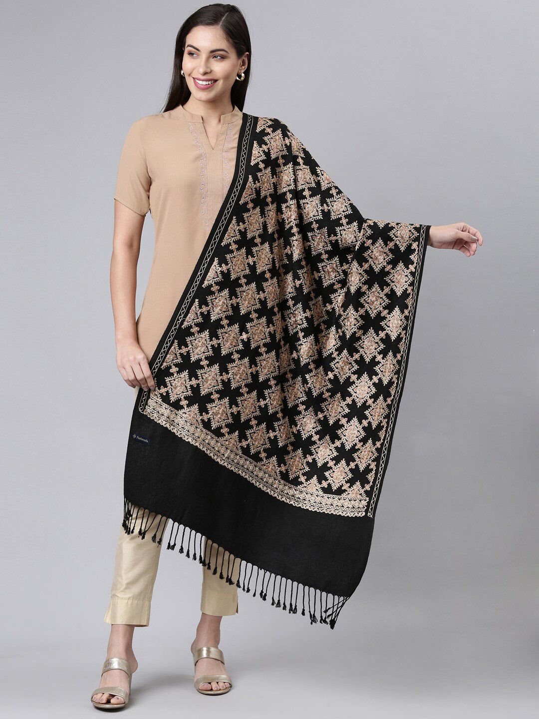 Dhiyona PA Ethnic Motifs Aari Embroidered Dupatta