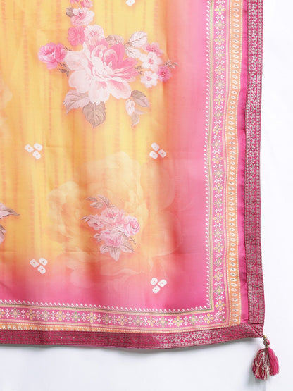 Dhiyona IE Women Ethnic Motifs Woven Design Kurta with Trousers & With Dupatta