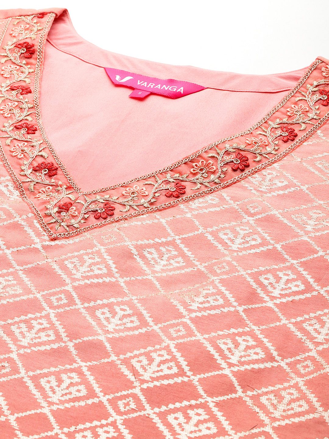Dhiyona VA Women'sWoven Design Zari Kurta With Trousers & Dupatta