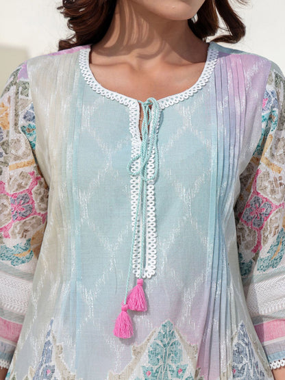 Dhiyona IE Floral Printed Pure Cotton Tunic With Trousers Co-Ords