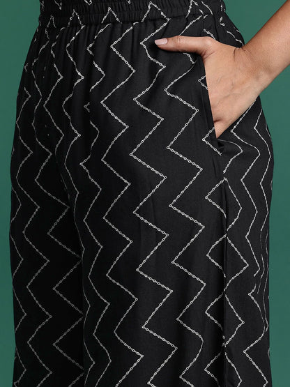 Plus Size Floral Printed Beads & Stones Kurta with Salwar