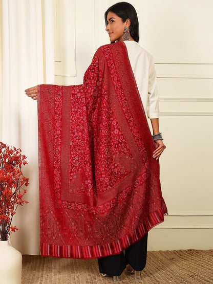 Dhiyona PA Floral Woven Design Woollen Shawl