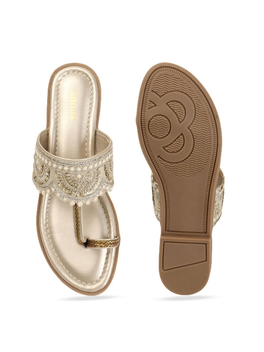 Dhiyona AK Women Open Toe Flats with Laser Cuts
