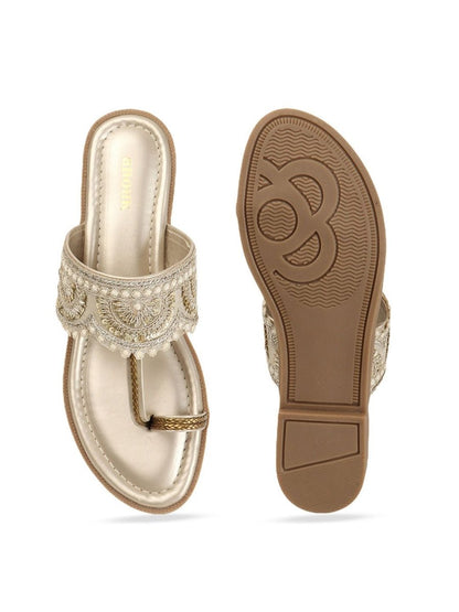 Dhiyona AK Women Open Toe Flats with Laser Cuts