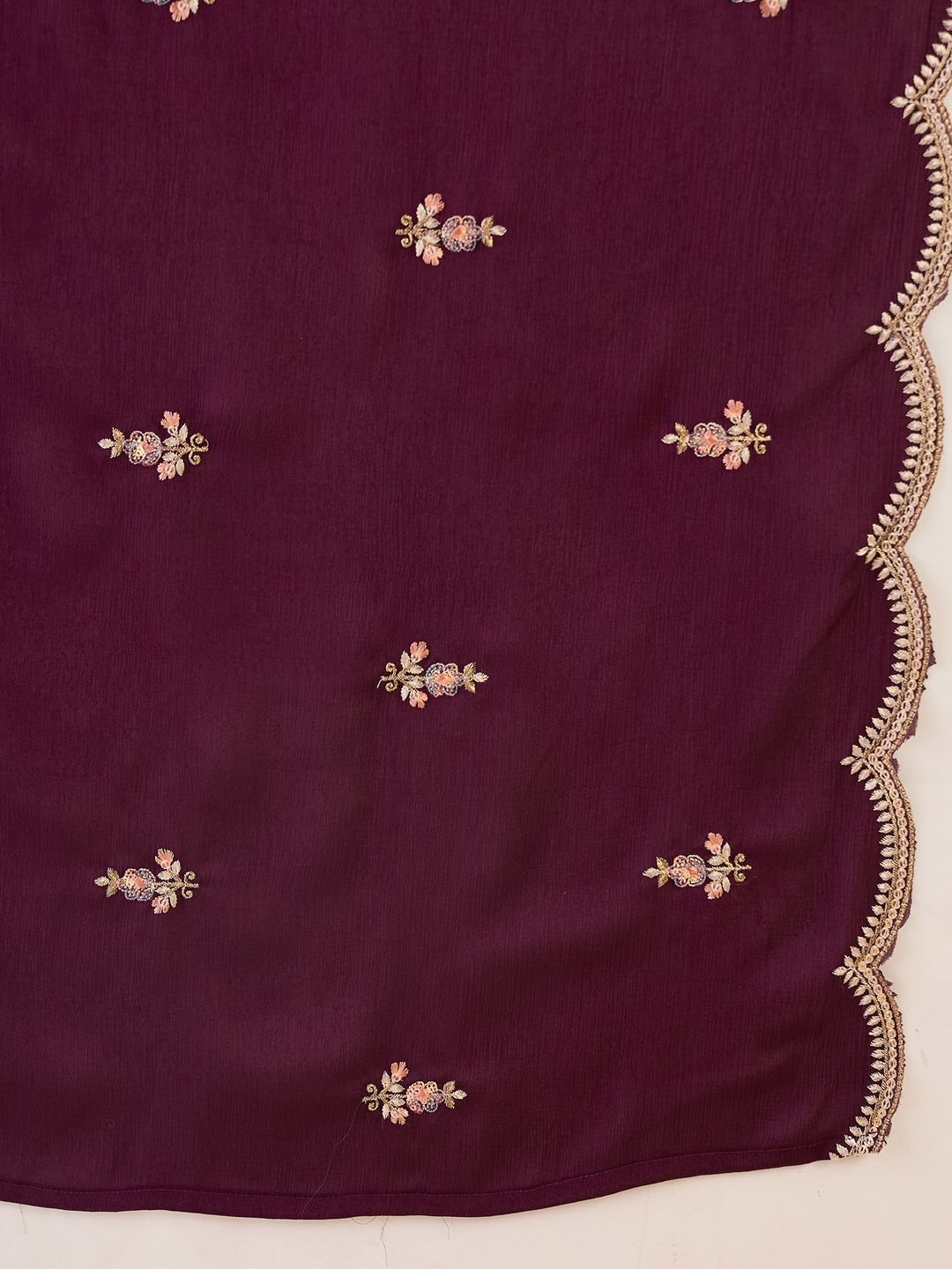 Dhiyona IE Women Ethnic Motifs Embroidered Regular Sequinned Kurta with Sharara & With Dupatta