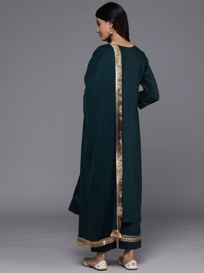 Dhiyona VA Women'sFloral Yoke Design Regular Kurta with Trousers & With Dupatta