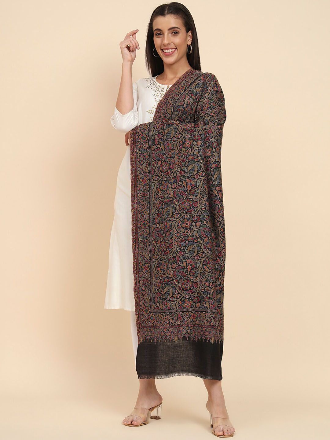 Dhiyona PA Floral Kaani Woven Design Shawl