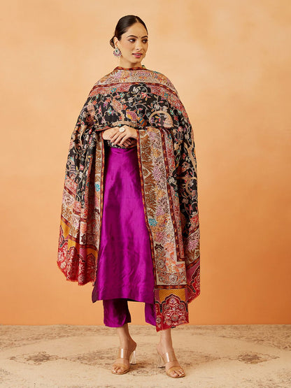Dhiyona PA Women Floral Embroidered Shawl
