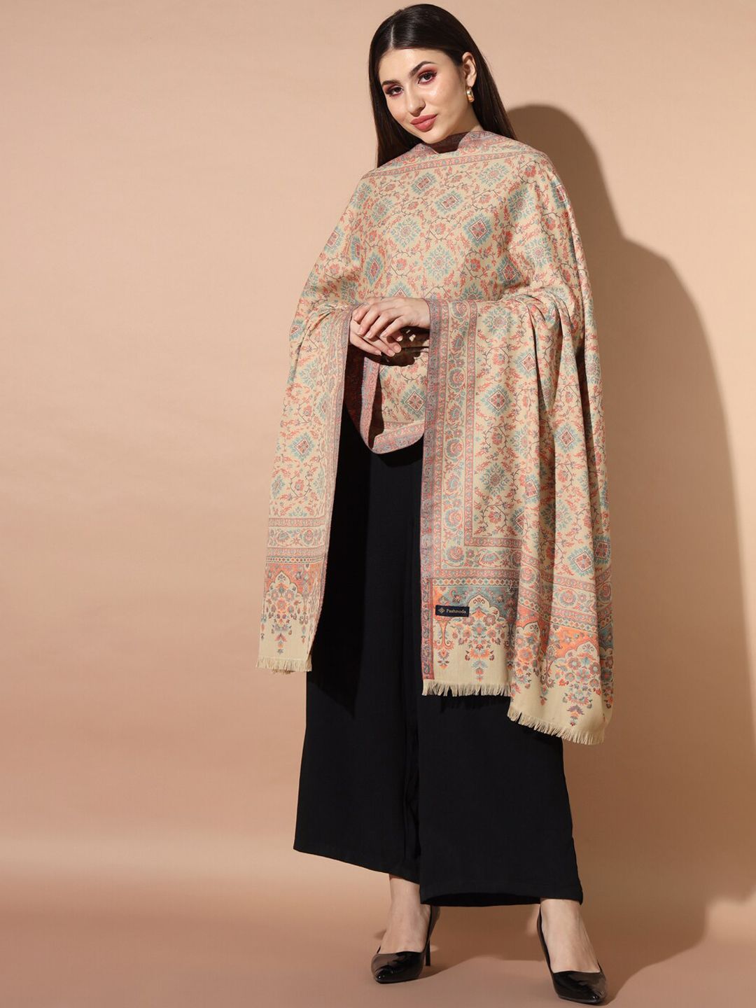 Dhiyona PA Ethnic Motifs Woven Design Jamawar Shawl